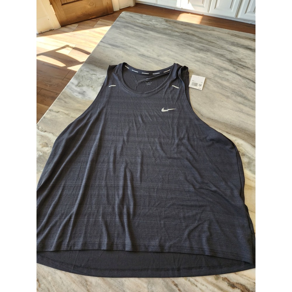 Nike Running Dri-FIT Miler Tank Top Mens 3XL Black Heather NWT